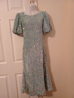 Sequin Decorated Velvet Dress